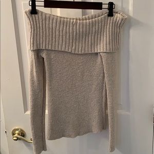Off the shoulder cream sweater